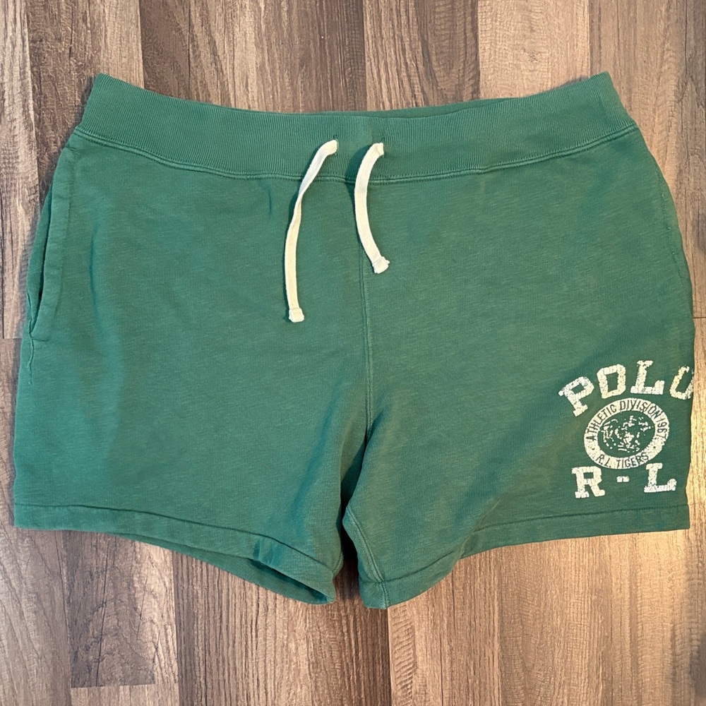 Polo by Ralph Lauren 6” Inseam Green Drawstring Athletic Sweat Shorts - Picture 2 of 8